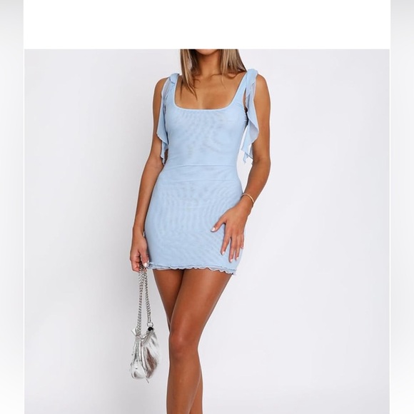 Ekaliy Women👱🏽‍♀️Blue Bodycon Sleeveless Mesh Sexy Club Mini Dress👗Sz 2XL - Picture 10 of 10